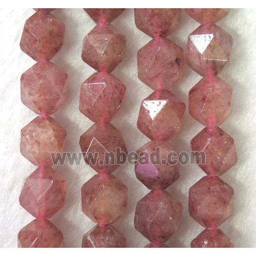 natural pink Strawberry Quartz beads cut round