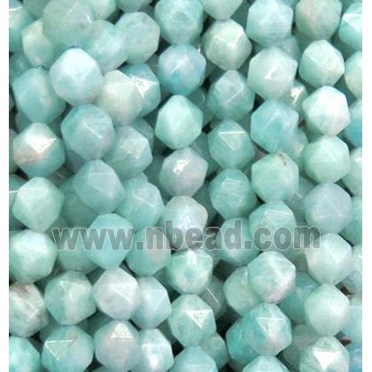 natural green Amazonite beads cut round