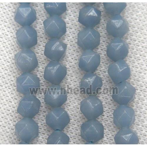 natural blue Angelite beads cut round