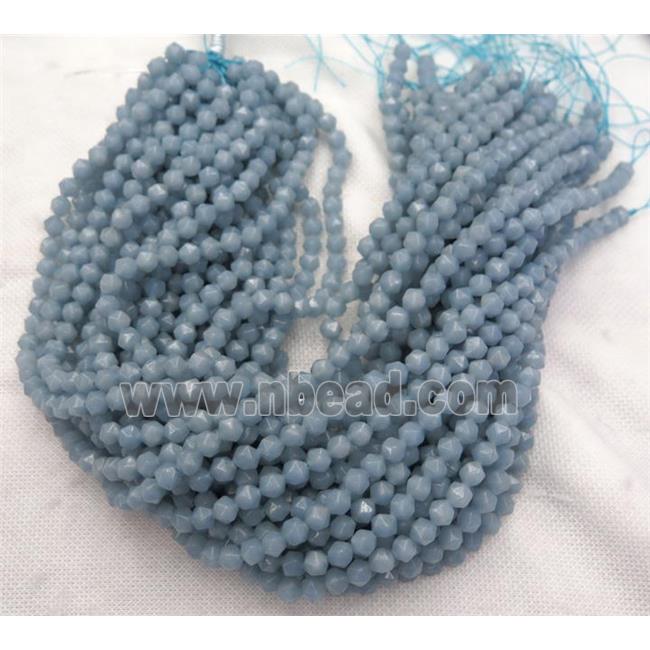 natural blue Angelite beads cut round