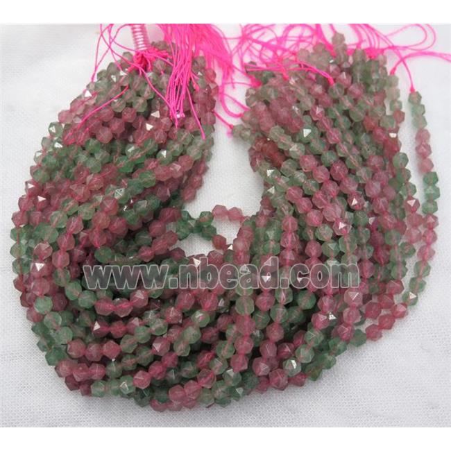 Strawberry Quartz beads cut round