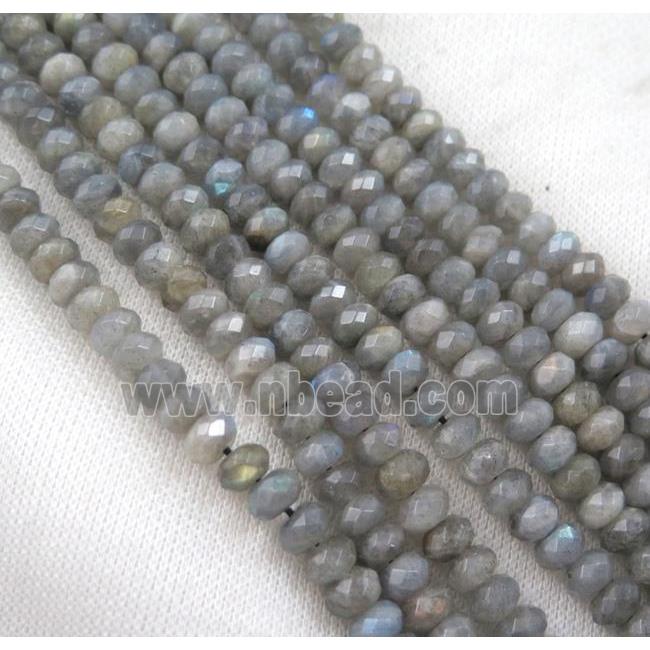 Labradorite beads, faceted rondelle