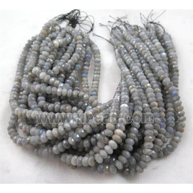 Labradorite beads, faceted rondelle