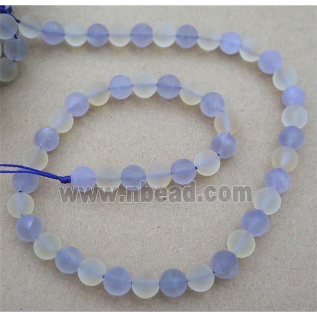 Citrine and Amethyst beads, round, matte