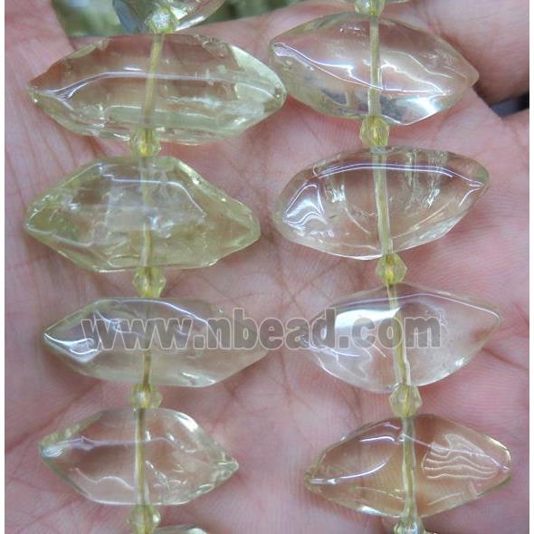 Lemon Quartz bullet beads