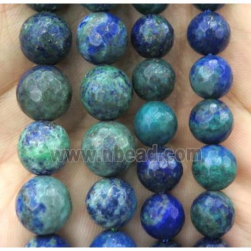 faceted round Azurite Beads, bule