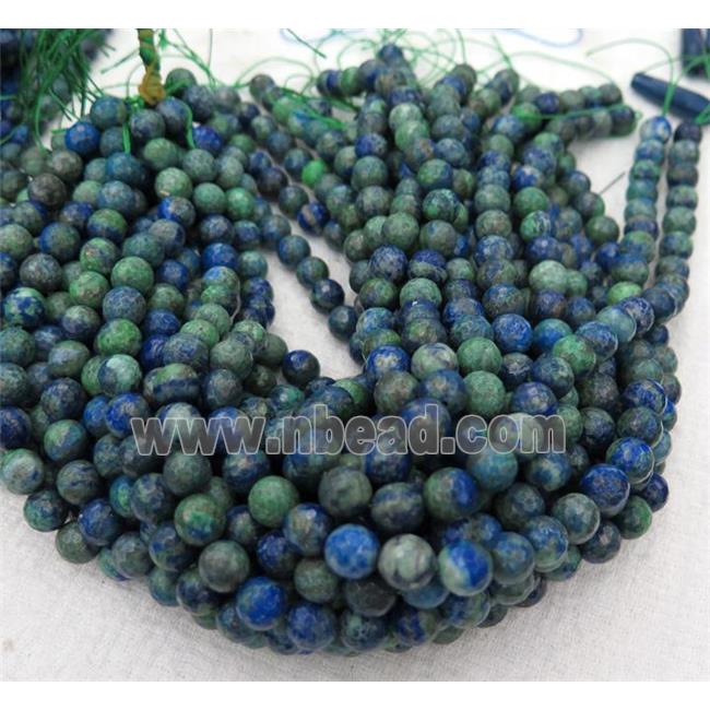 faceted round Azurite Beads, bule