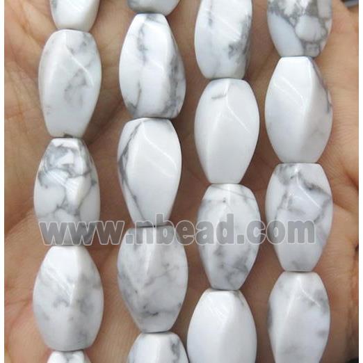 white howlite turquoise twist beads