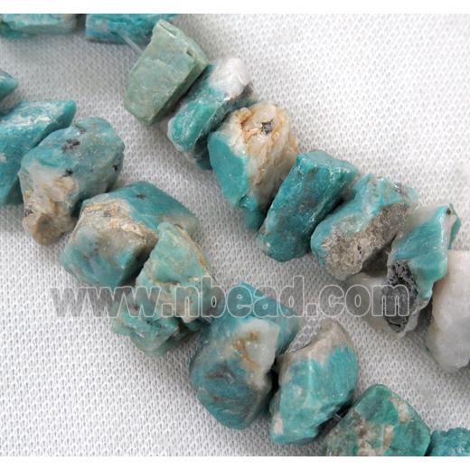 Russian Amazonite nugget beads, freeform, green