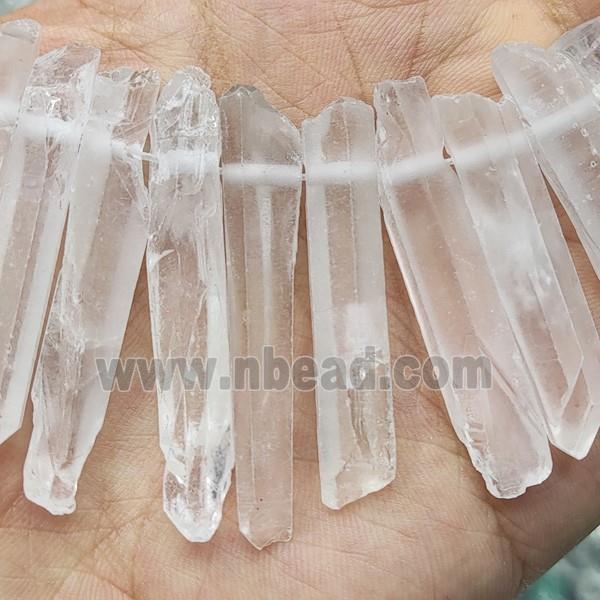 clear quartz collar beads, stick, freeform