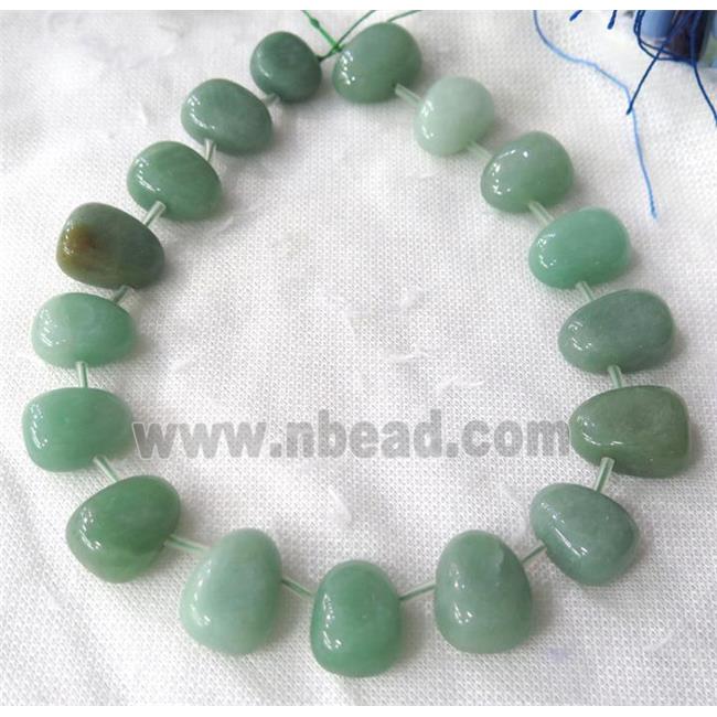 Green Aventurine beads collar, teardrop, top-drilled