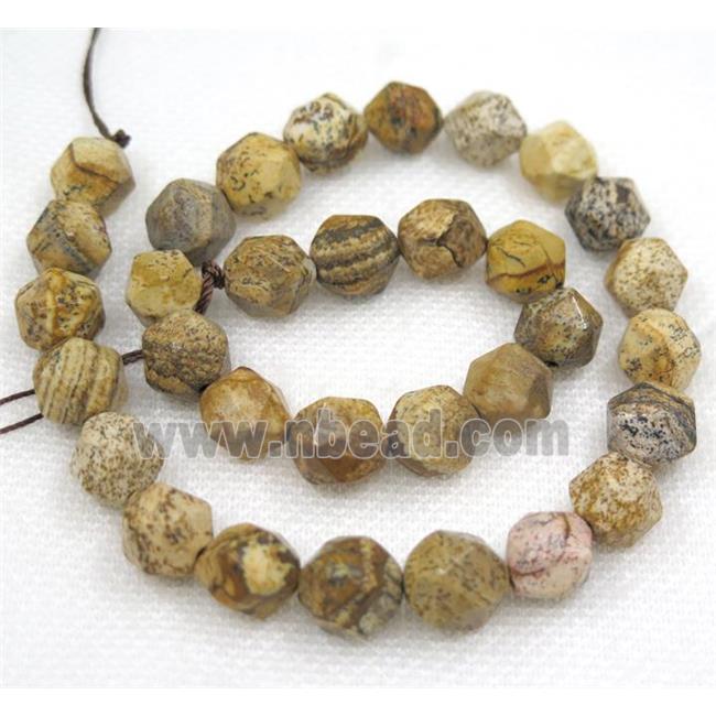 Picture Jasper Beads Cut Round