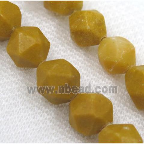 Yellow Jade Beads Cutted Round