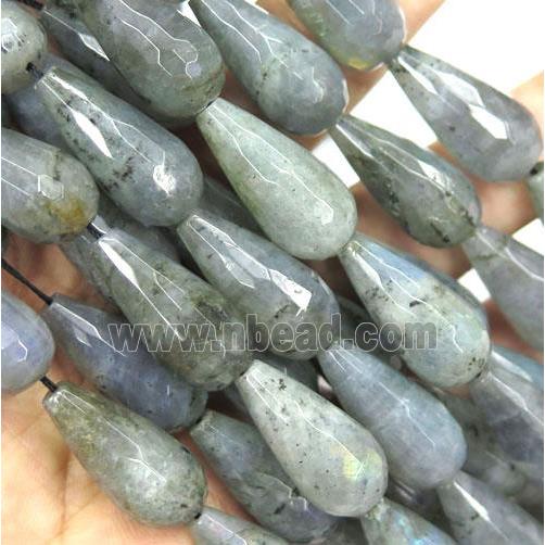 labradorite beads, faceted teardrop