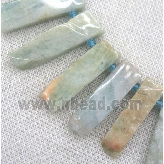 Aquamarine collar beads, stick