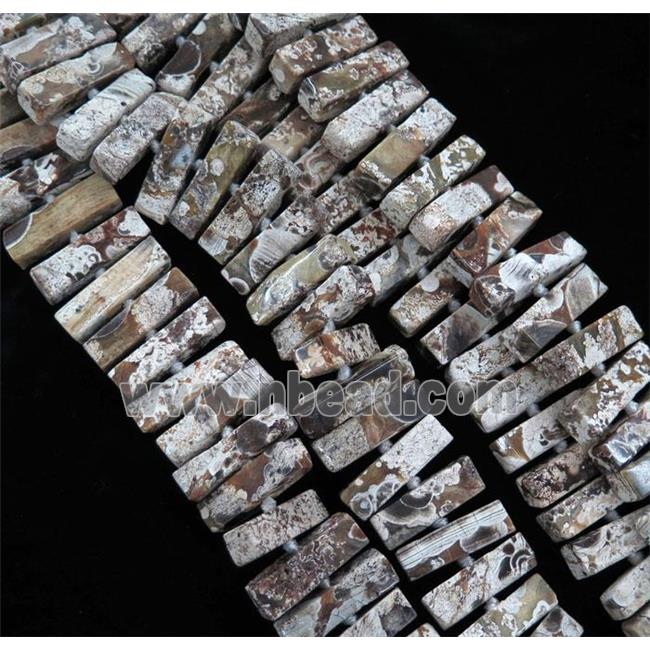 white Ocean Jasper collar beads, tube