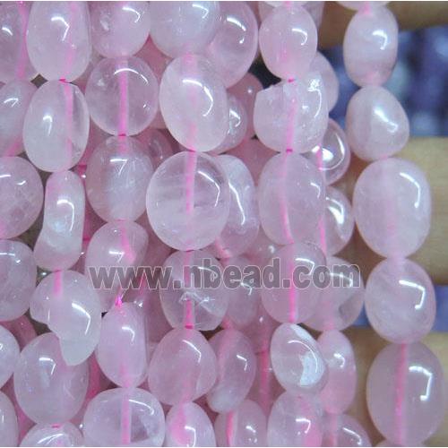 Rose Quartz chips bead, pink, freeform