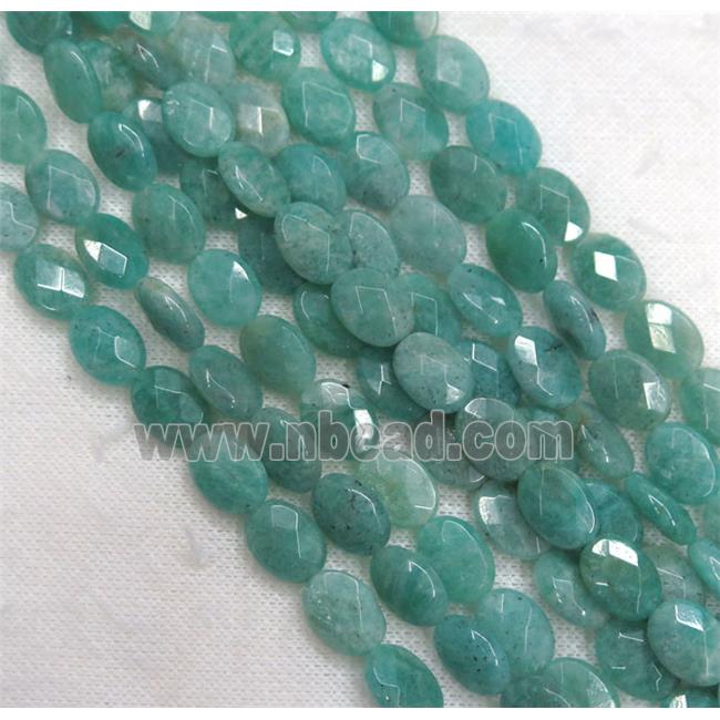 Russian Amazonite bead, faceted oval, green