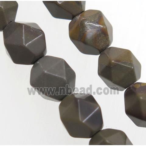 coffee jade ball bead, cut round