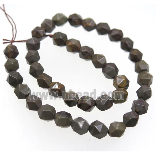 coffee jade ball bead, cut round