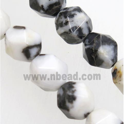 black Zebra Jasper Beads Cut Round