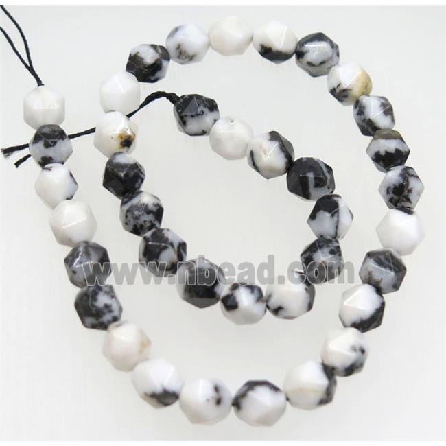 black Zebra Jasper Beads Cut Round