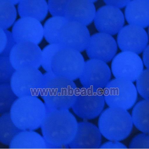 blue GlowStone beads, round