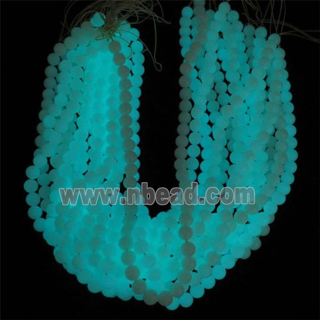 green Glowstone beads, round