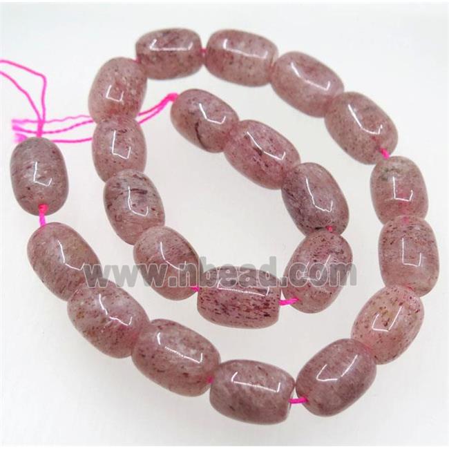 natural Strawberry Quartz beads, barrel