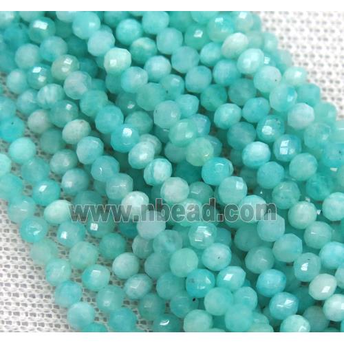 green Russian Amazonite beads, faceted rondelle