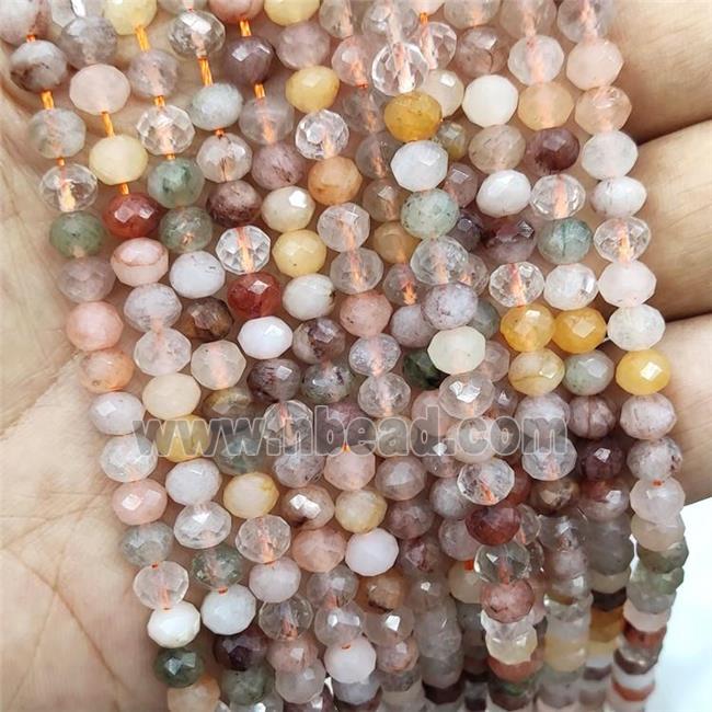 mix Rutilated Quartz beads, faceted rondelle