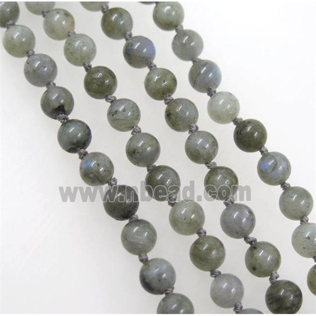 round Labradorite beads knot Necklace Chain