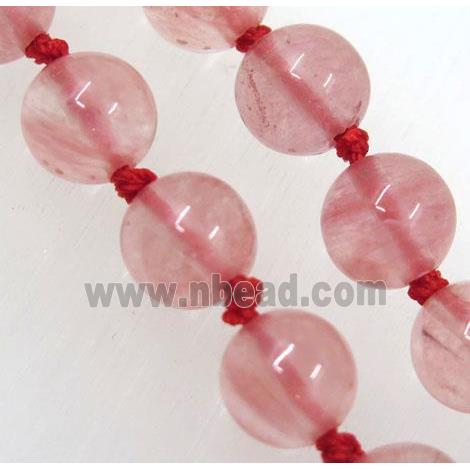 round watermelon quartz knot Necklace Chain