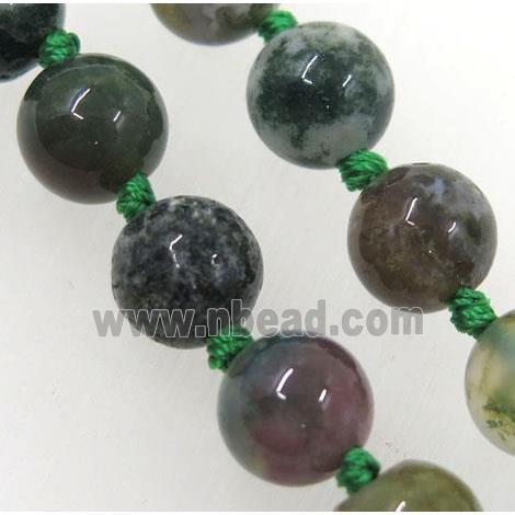 round Indian Agate beads knot Necklace Chain