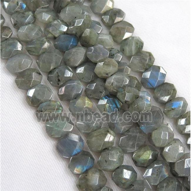 Labradorite bead, faceted oval