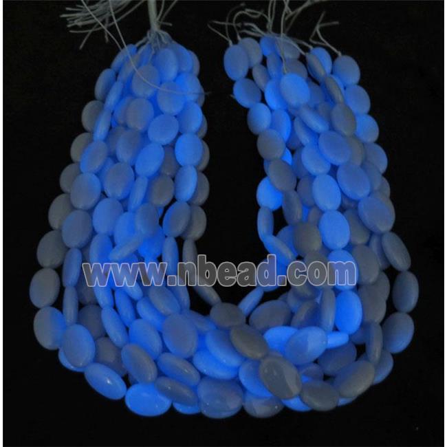 blue GlowStone oval beads