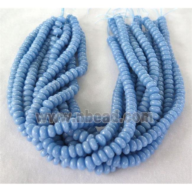 blue GlowStone rondelle beads