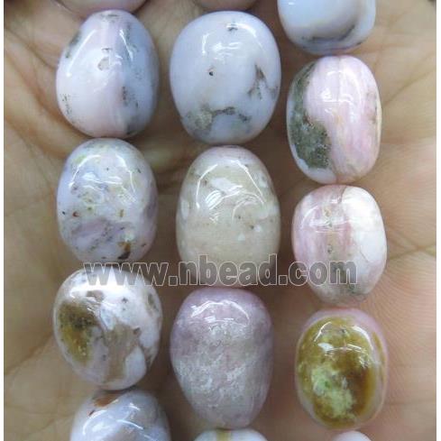 pink opal nugget beads, freeform