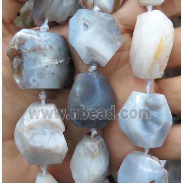 natural rock agate nugget bead, freeform, rough