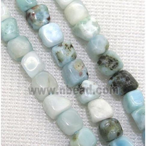 blue Larimar chip beads, freeform