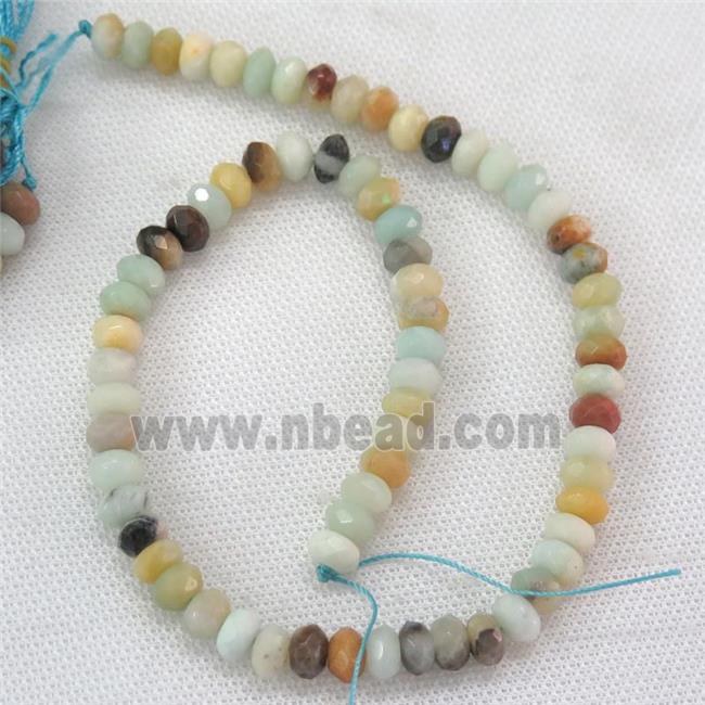 Amazonite beads, faceted rondelle