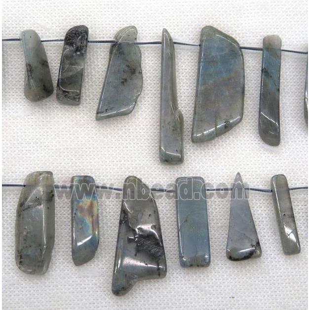 Labradorite stick beads, topdrilled