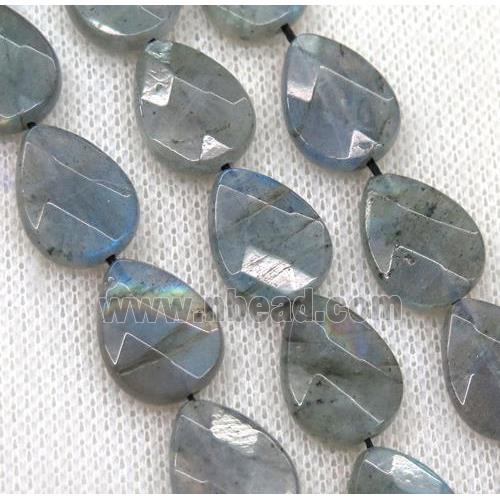 faceted Labradorite teardrop beads