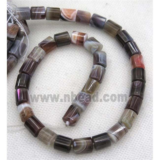 faceted Botswana Agate tube beads