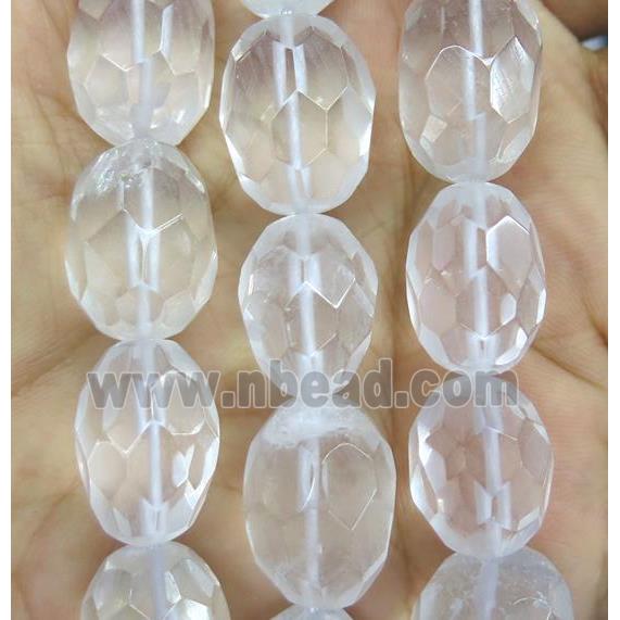 Clear Quartz barrel beads, faceted