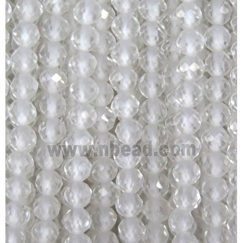 faceted round Clear Quartz bead