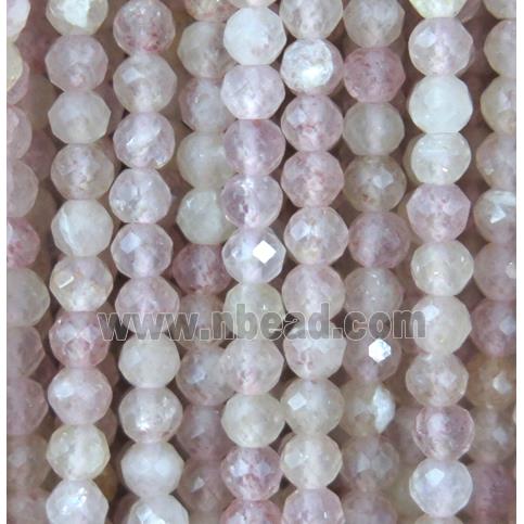 faceted round Strawberry Quartz beads