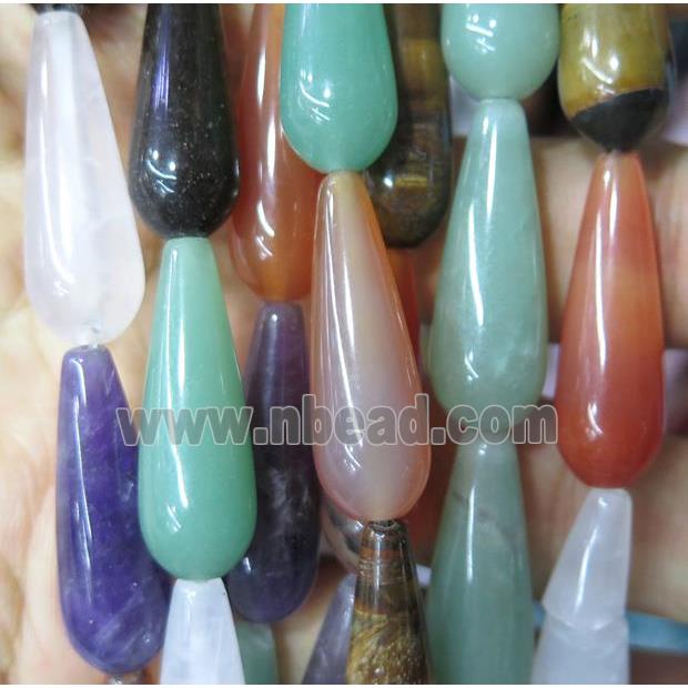 mix gemstone bead, teardrop