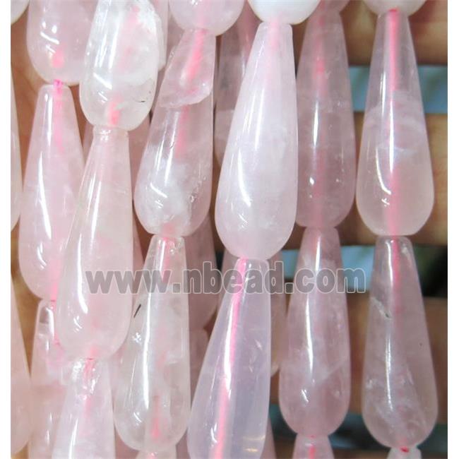 Rose Quartz bead, teardrop