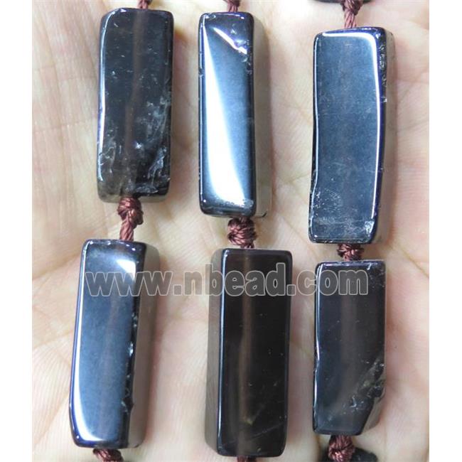 Smoky Quartz cuboid beads